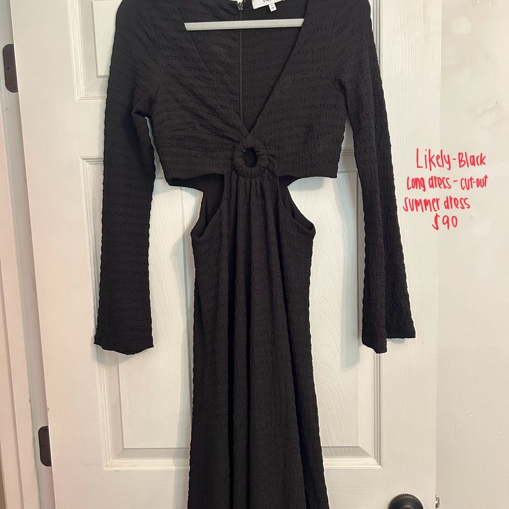 Elegant Black Cut-Out Dress